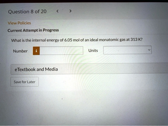 What is the internal energy of 6.05 mol of an ideal monatomic gas at 313 K?