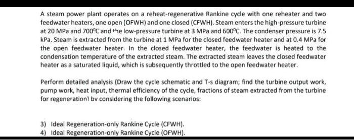 SOLVED: Draw the cycle schematic and T-s diagram for all questions and ...