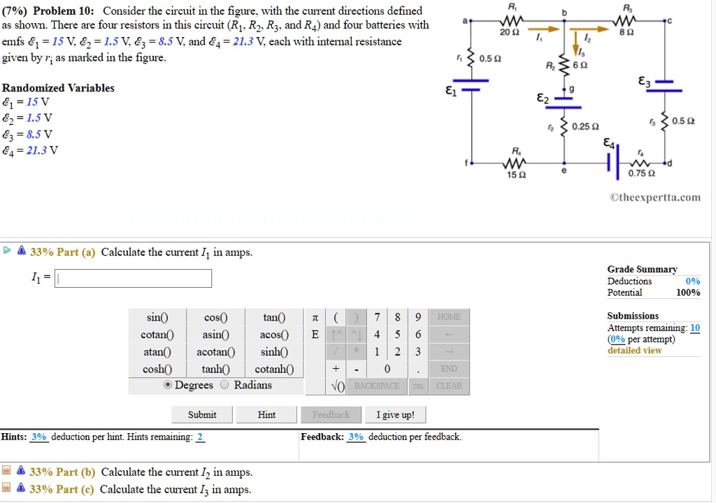 SOLVED: Problem 10: Consider the circuit in the figure, with the ...