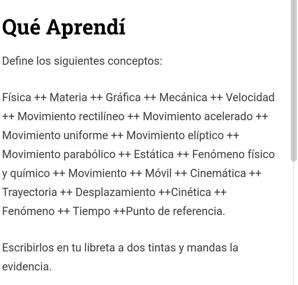 SOLVED: Hola Alguien Ayuda Qué Aprendí Define Los Siguientes Conceptos ...