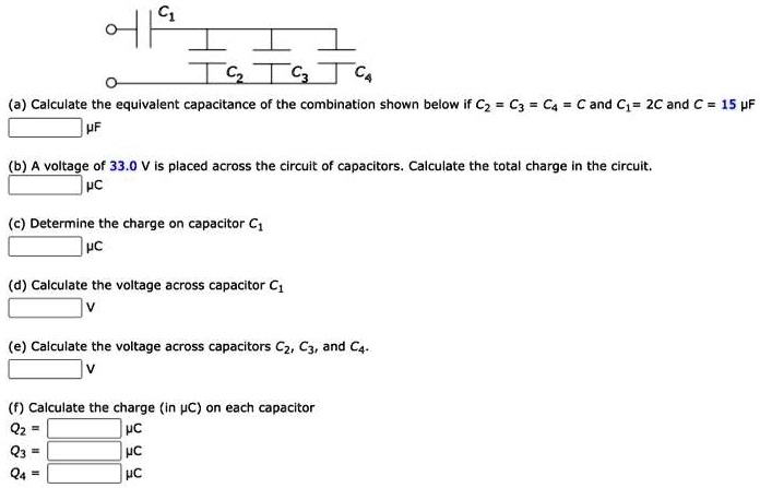SOLVED: aCalculate the equivalent capacitance of the combination shown ...