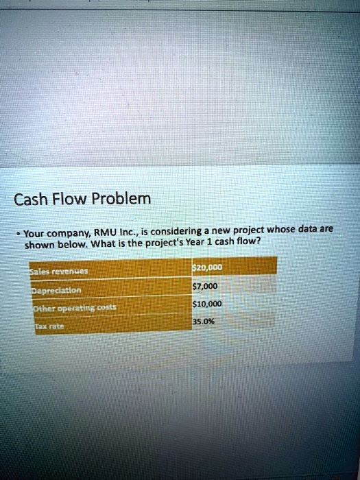 cash flow problem your companyrmu incis considering a new project whose ...