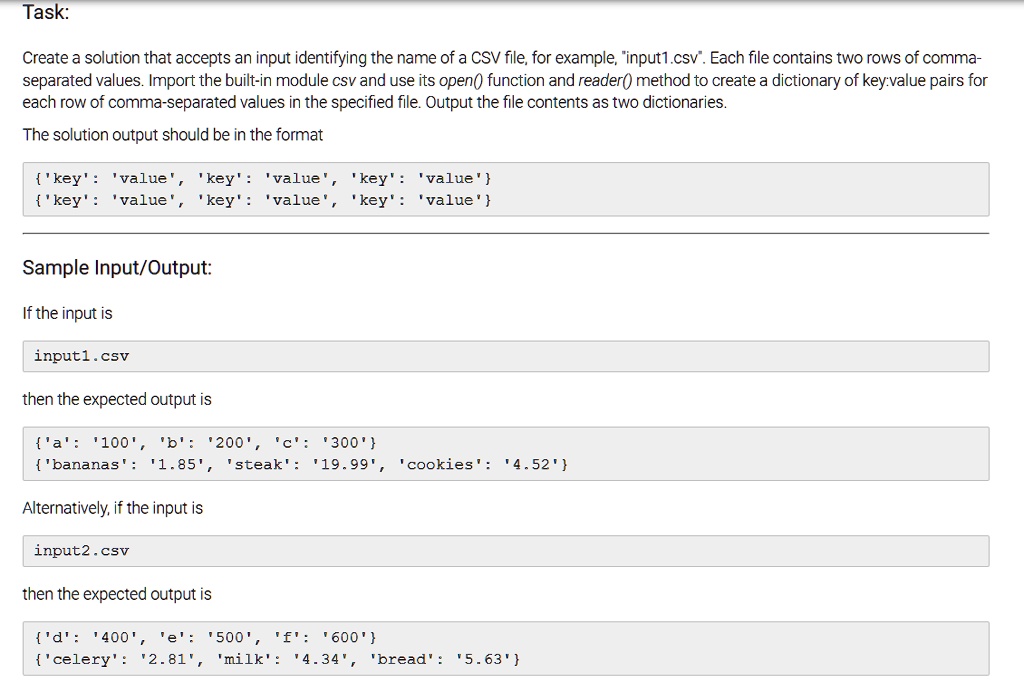 SOLVED: Separated values. Import the built-in module csv and use its ...