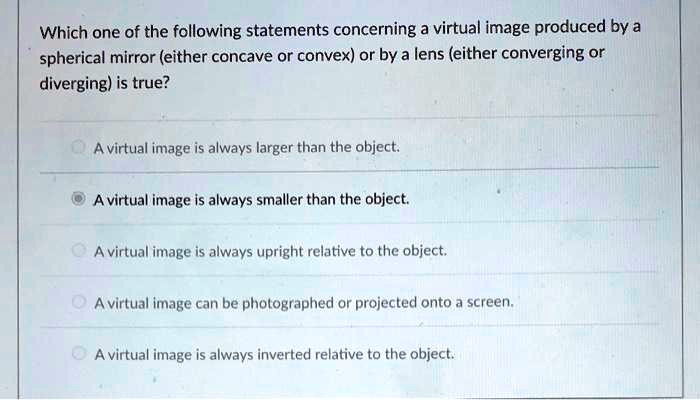 SOLVED: Which one of the following statements concerning a virtual ...