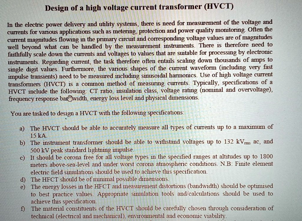 design of a high voltage current transformer hvct in the electric power ...