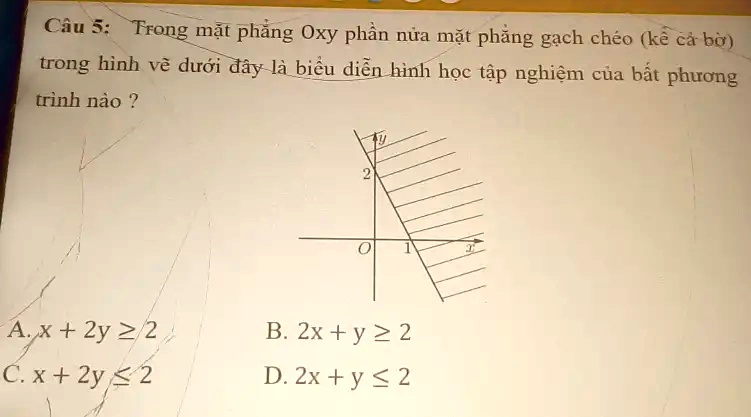 Solved CÃ¢u 5 Trong Máº·t Pháº³ng Oxy Pháº§n Ná­a Máº·t Pháº³ng Gáº