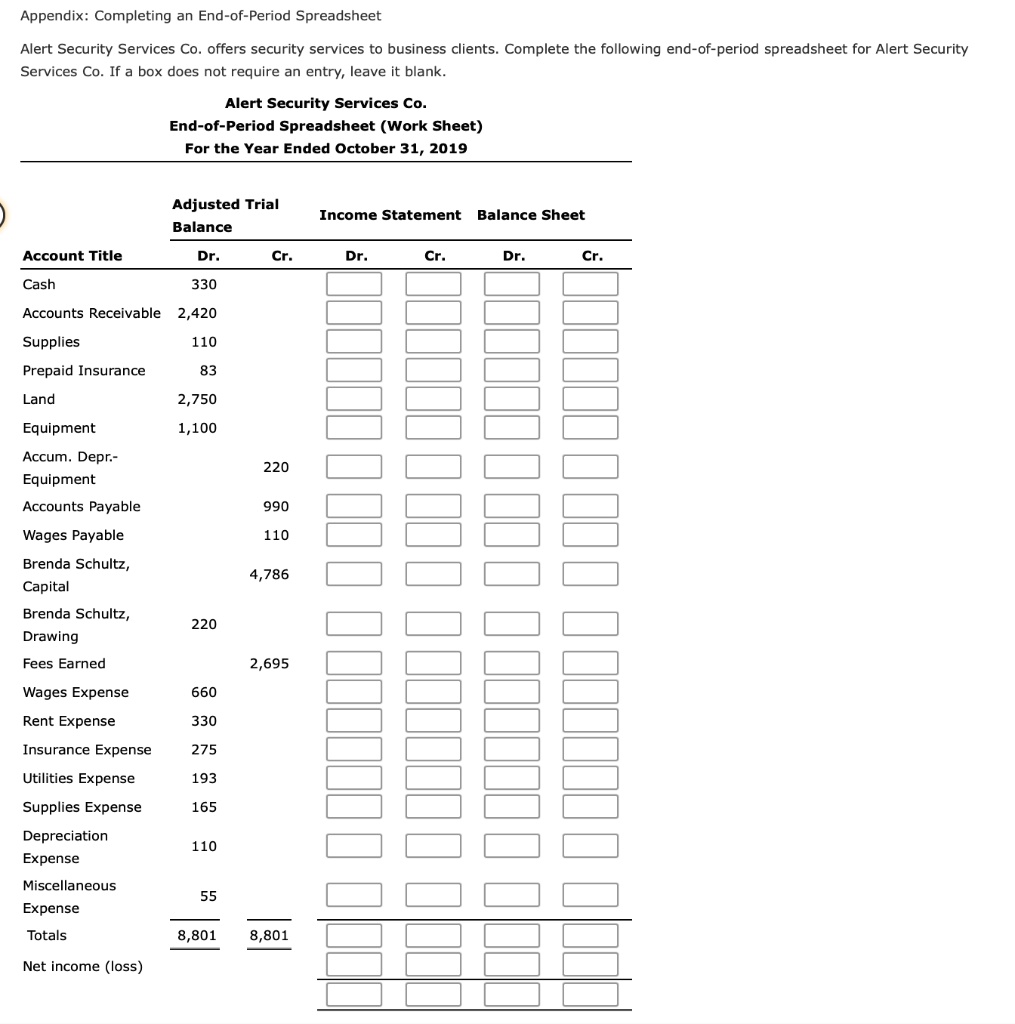 Appendix Completing an EndofPeriod Spreadsheet Alert Security