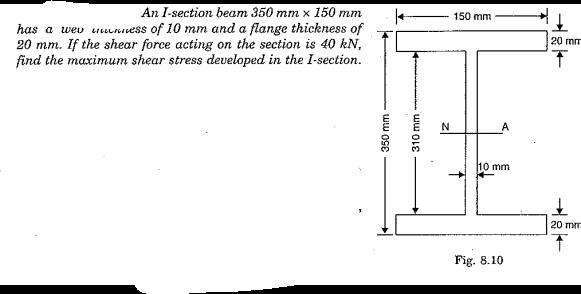 VIDEO solution: Section beam 350 mm x 150 mm has I-beam (flanges) of 10 ...