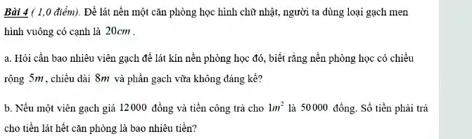 SOLVED: BÃ i 1 (1,0 Ä‘iá»ƒm) Ä á» lÃ­ thuyáº¿t: Cáº§n phÃ²ng há» c hÃ¬ ...