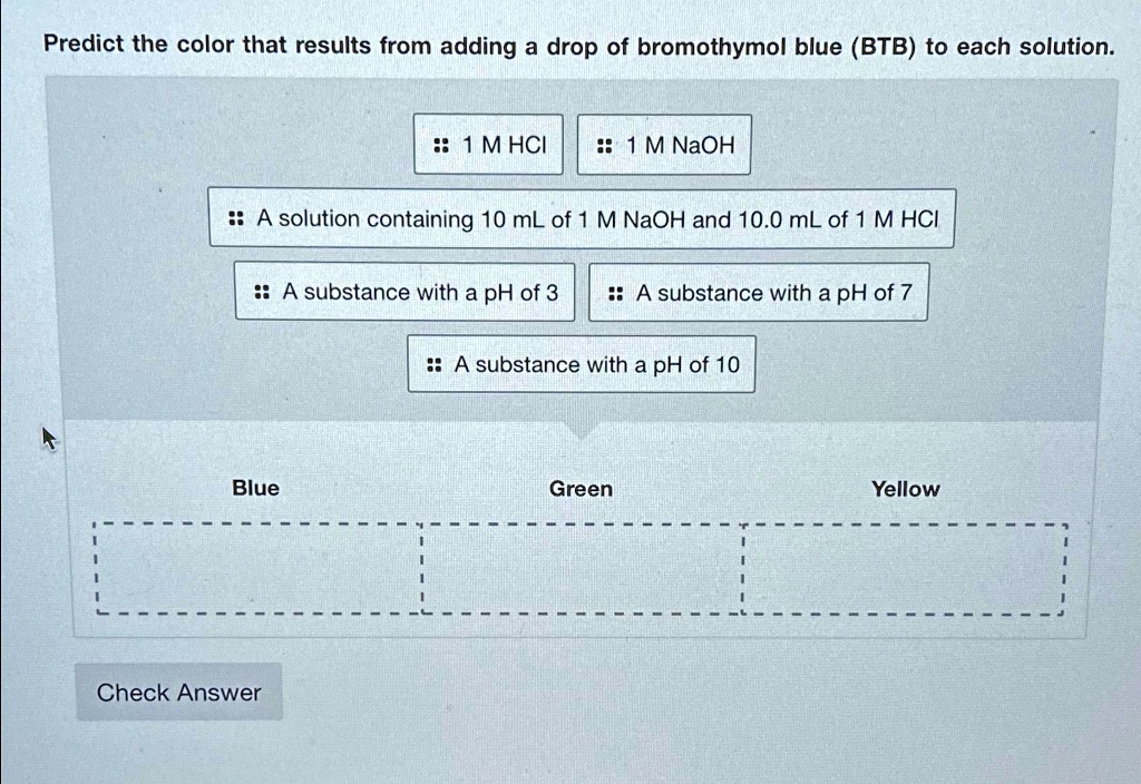 SOLVED Predict the color that results from adding a drop of