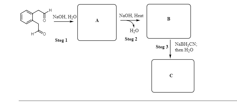 SOLVED: NaOH + H2O NaOH + Heat H2O Step 2 Step 1 NaBH4 + CV + Step 3 ...