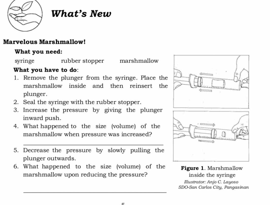 SOLVED: What's New Marvelous Marshmallow! What you need: syringe rubber ...