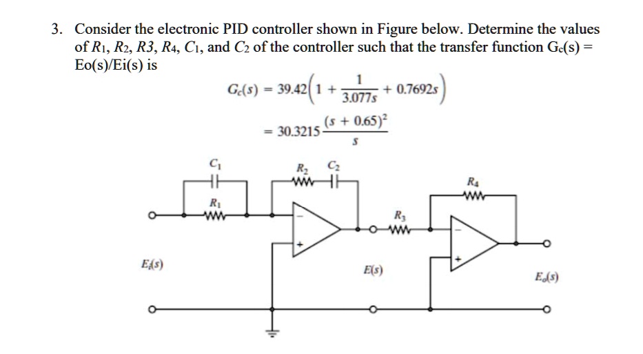 SOLVED: Consider the electronic PID controller shown in Figure below ...