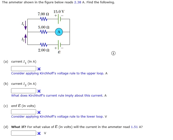 The ammeter shown in the figure below reads 2.38Find … SolvedLib