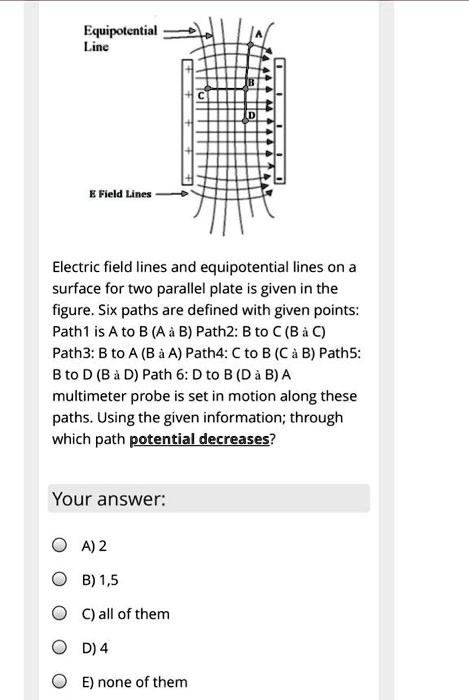 SOLVED: Equipolential Line E Field Linrs Electric Field Lines And ...