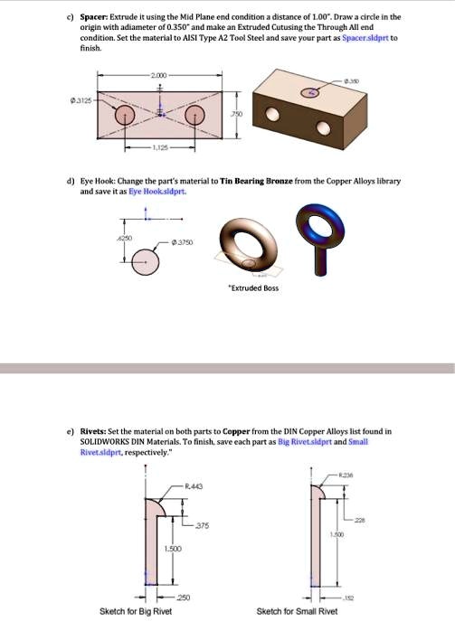 SOLVED Texts in SolidWorks with steps c Spacer Extrude it using the