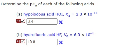 SOLVED: Determine the pKa of each of the following acids; (a ...