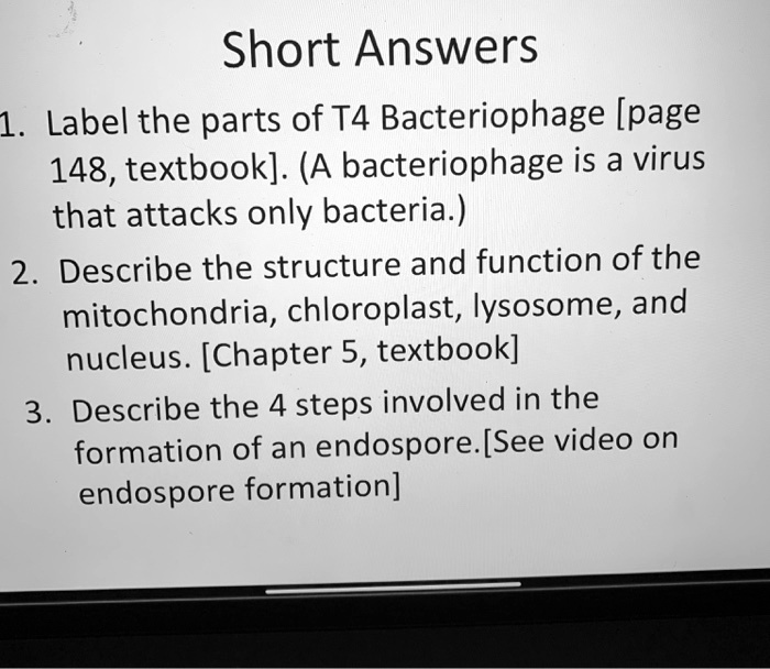 Short answers 1 label the parts of t4 bacteriophage page...