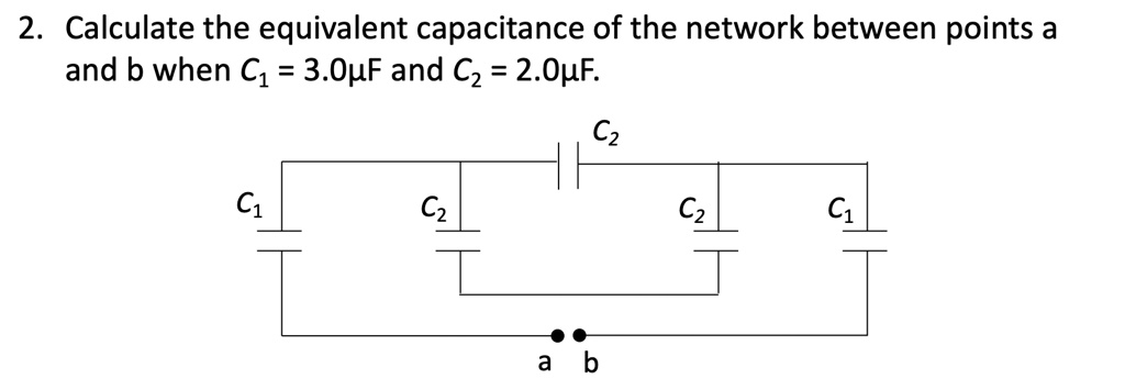 SOLVED: 2. Calculate The Equivalent Capacitance Of The Network Between ...