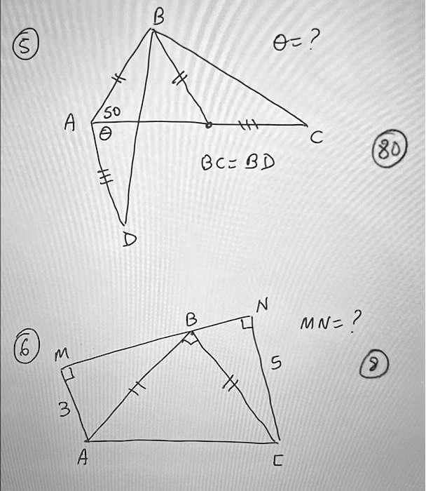 S
B
??
50
A
?
C
BC = BD
80
6
M
3
A
D
N
MN=?
5
C