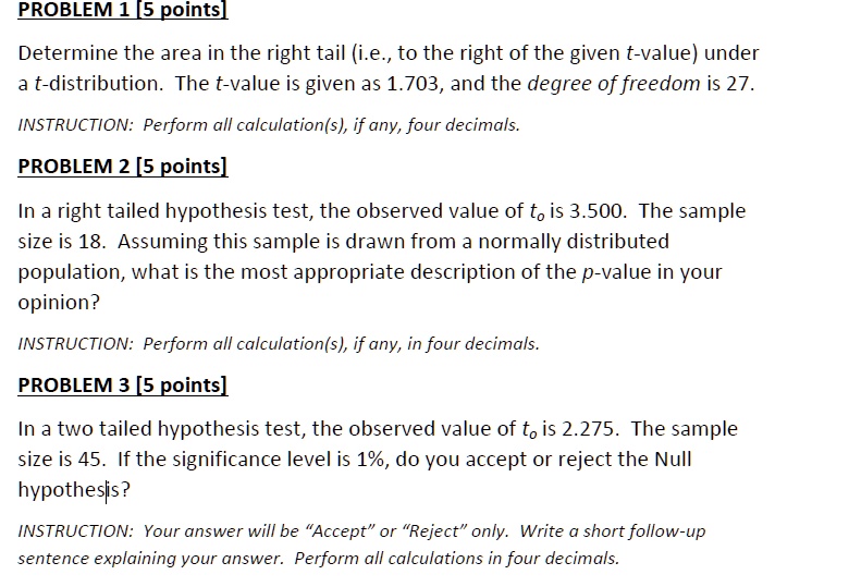 Problem1 e5 pointsl determine the area in the right tail ie...