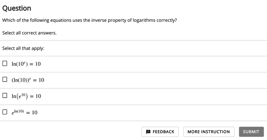Inverse Property Of Logarithms Correctly