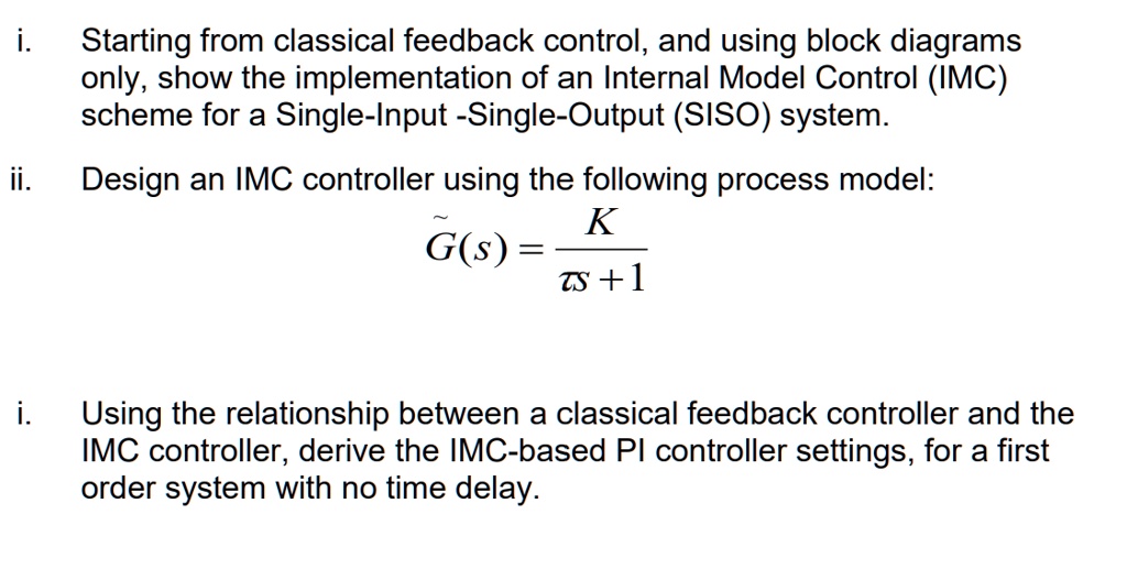 Internal Model Control Book i starting from classical feedback control and using block diagrams ...
