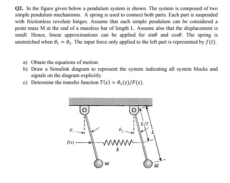 Revolute Spring SOLVED: In the figure given below, a pendulum system is shown. The ...