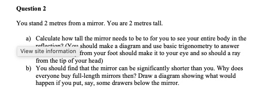 Shortest mirror to see full length of your body