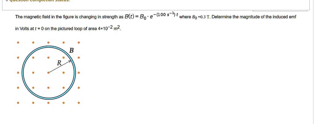 SOLVED: The magnetic field in the figure is changing in strength as B(t ...