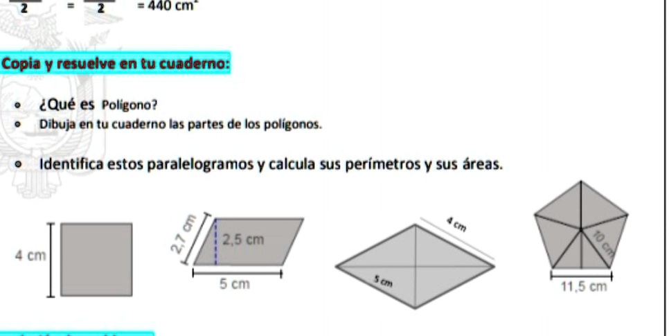 Solved: Identifica Estos Paralelogramos Y Calcula Sus Perímetros Y Sus 