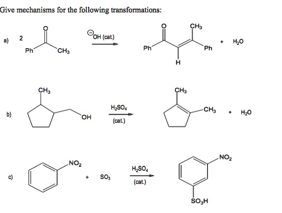 Solved:give Mechanisms For The Following Transformations: Chy Doh (cal 