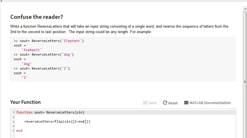 Confuse the reader? Write a function ReverseLetters that...