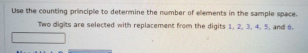 SOLVED: Use the counting principle to determine the number of elements ...