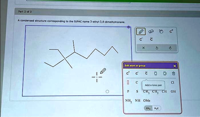 what is the condensed structure of 3 ethyl 2 3 dimethylpentane