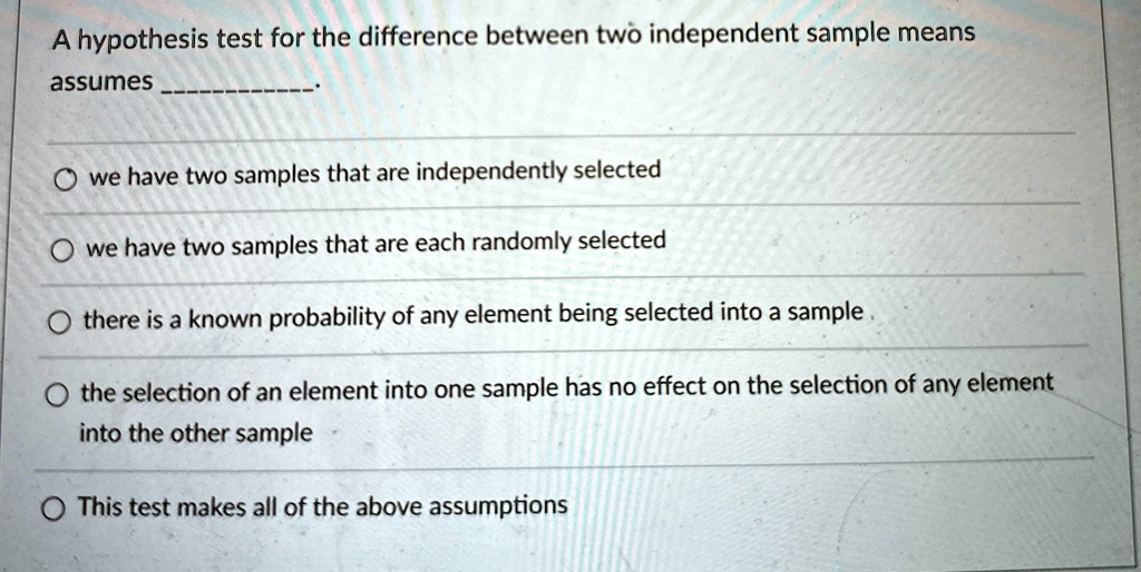 A hypothesis test for the difference between two independent sample ...