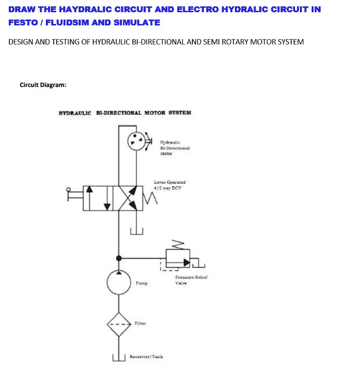 DRAW THE HYDRAULIC CIRCUIT AND ELECTRO HYDRAULIC CIRCUIT IN FESTO ...