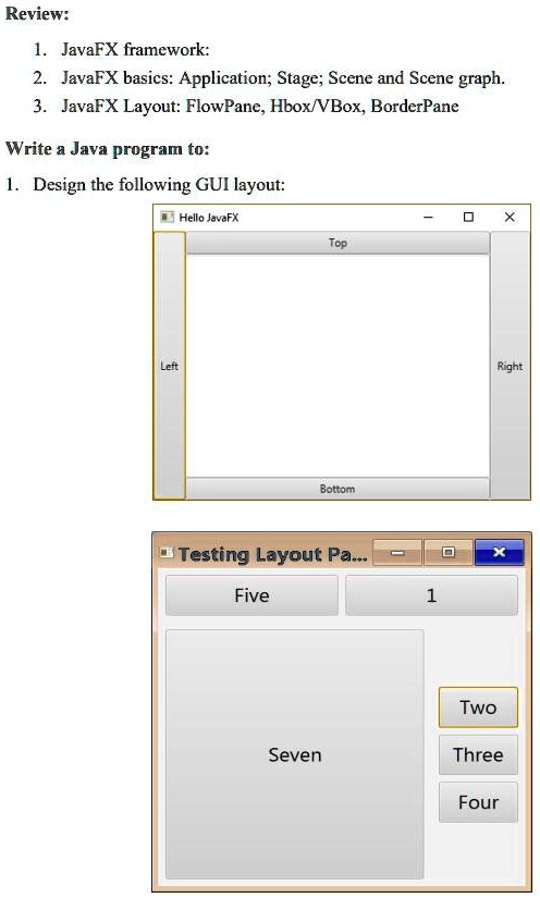 SOLVED: Review: JavaFX Framework: 2. JavaFX Basics: Application; Stage ...