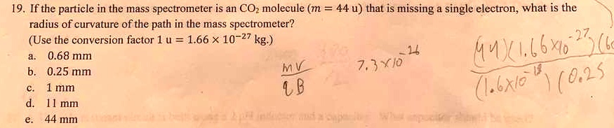 solved-19-if-the-particle-in-the-mass-spectrometer-is-an-coz-molecule