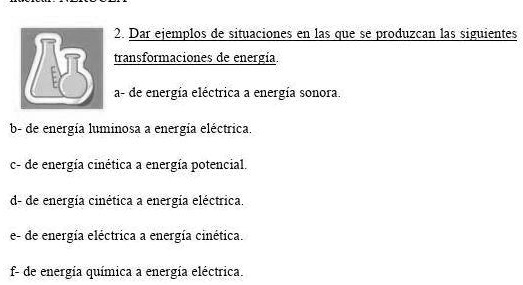 ejemplos de transformacion de energia