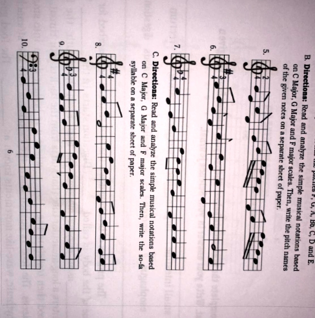 b read and analyze the simple musical notations based on c major g ...