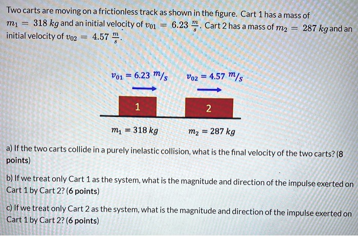 Two carts are moving on a frictionless track as shown… - SolvedLib