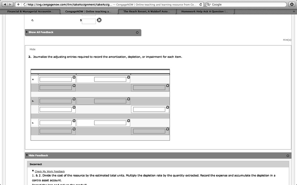 SOLVED Problem 96A Amortization and Depletion Entries Data related to the acquisition of