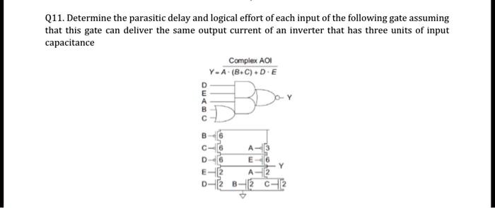 SOLVED: Q11. Determine The Parasitic Delay And Logical Effort Of Each ...