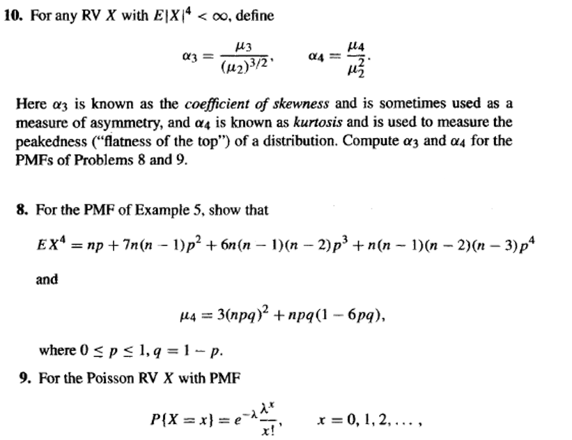 SOLVED 10. For any RV X with EX^4