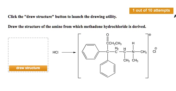 Methodrone Drawing SOLVED: What is the amine from which methadone hydrochloride is derived ...