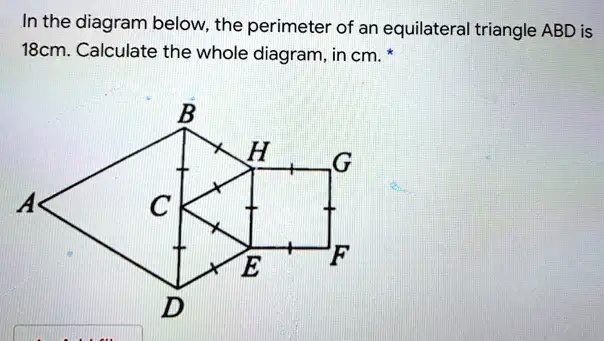 SOLVED: In the diagram below, the perimeter of an equilateral triangle ...