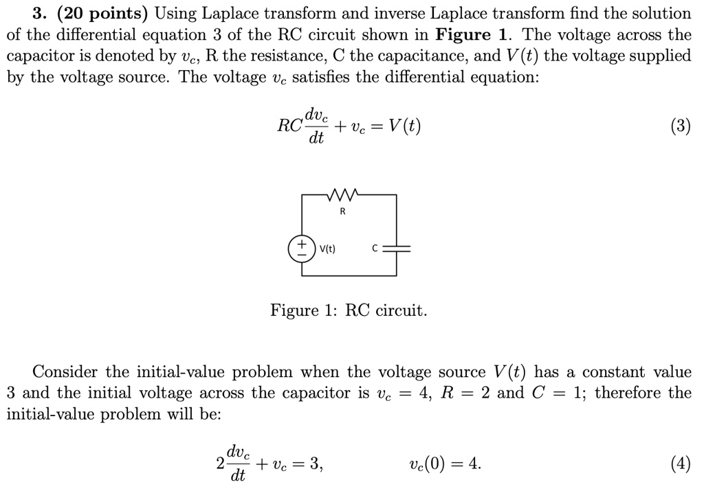 Solved: 3. (20 Points) Using Laplace Transform And Inverse Laplace 