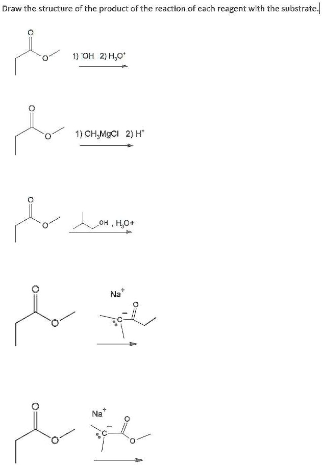 SOLVED: Draw the structure of the product of the reaction of each ...