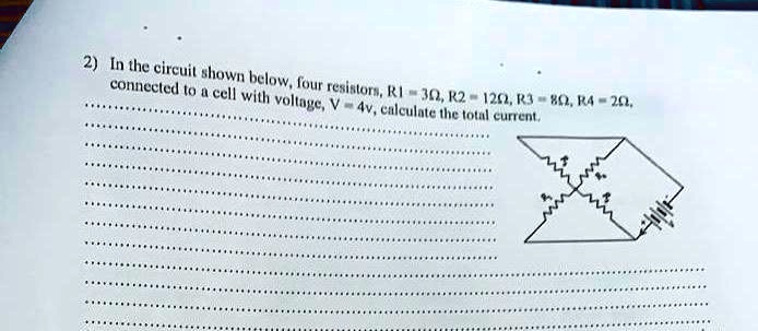 SOLVED: In the circuit shown below, connected to a cell with four ...